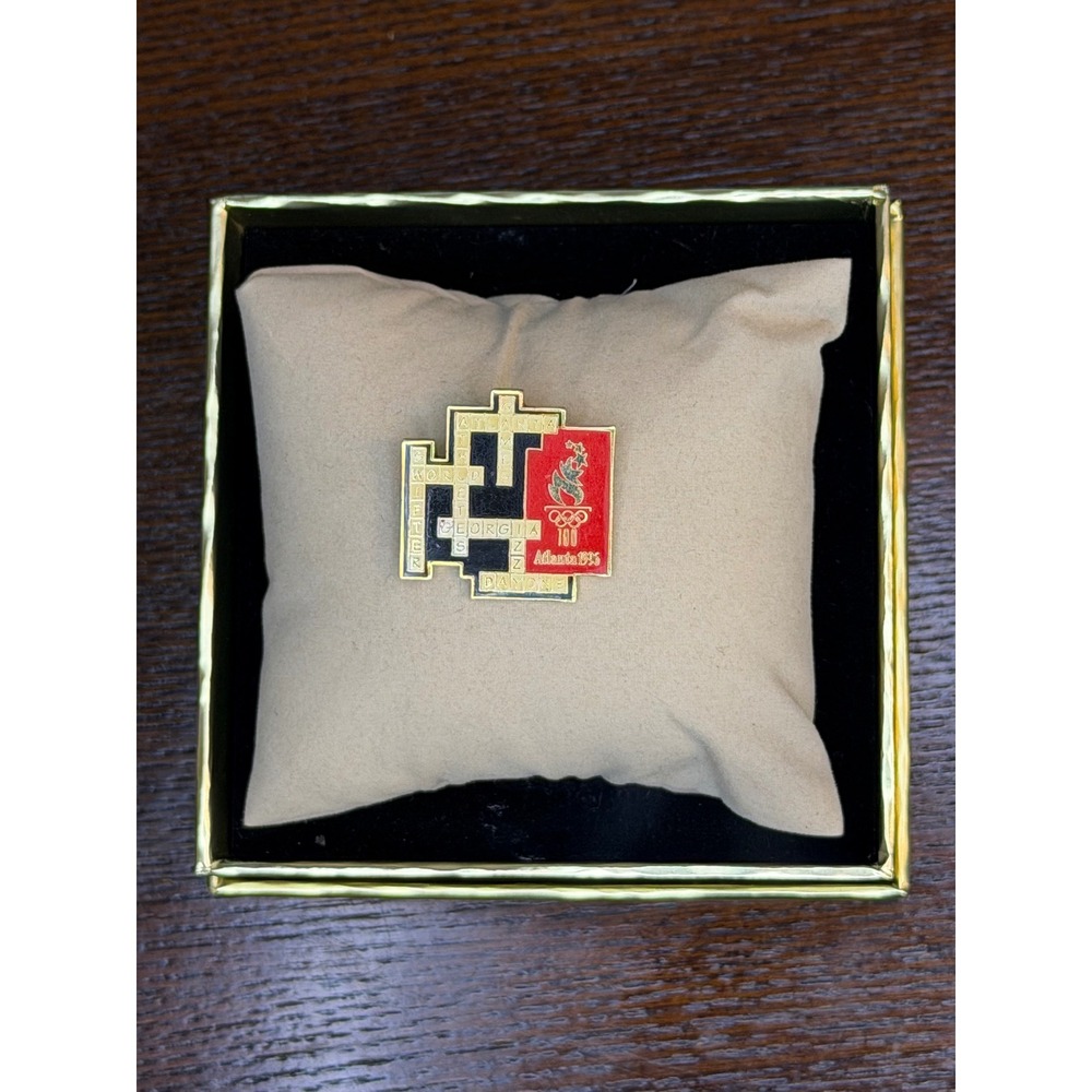 Vintage 1996 Atlanta Centennial Olympic Games Enamel Lapel Pin Georgia Boxed